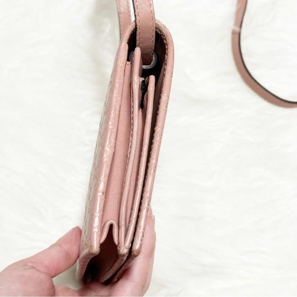 Gucci Micro GG Guccissima Pink Leather Crossbody / Wallet (GUC) - Picture 7 of 16